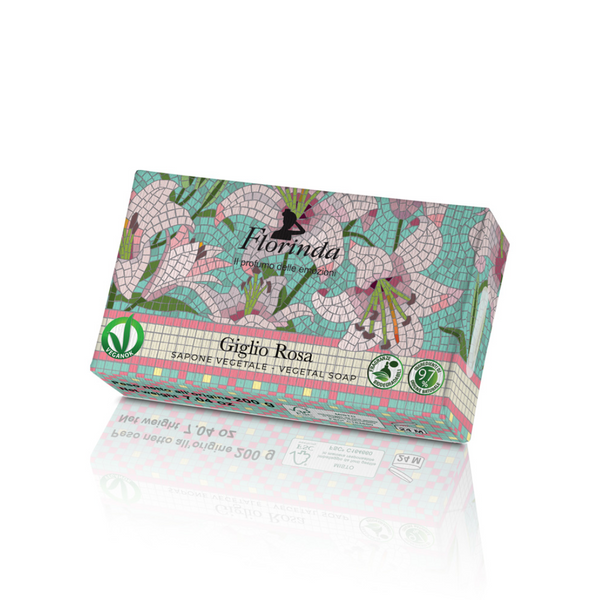 Florinda Mosaici Italiani Vegetable Soap Bar - Pink Lily 100g/200g