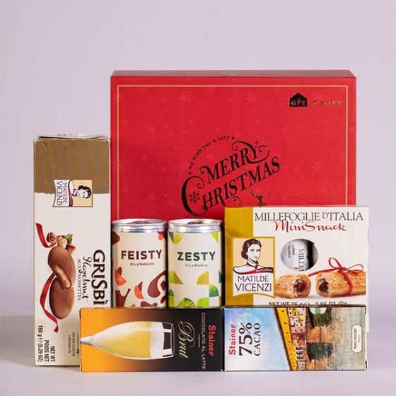 Wine, Italian Biscuits & Bar Chocolate Hamper