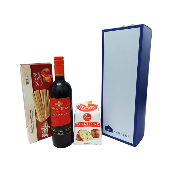 Wine, Panettone & Breadstick Hamper